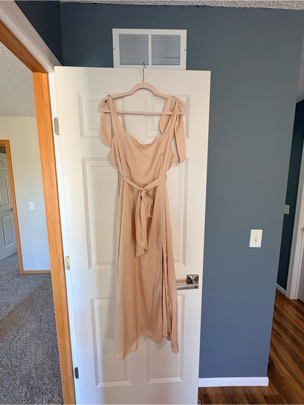 JessaKae Blush Tie-Shoulder Maxi Dress